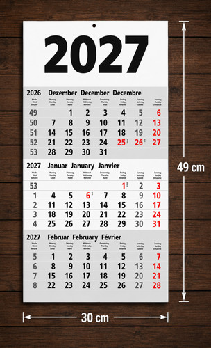 Monats wandkalender 2027 h - 3,
