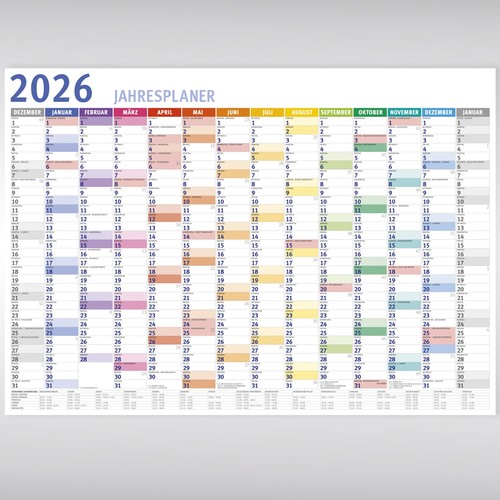 Wandkalender 2026 din a3 - 2026,,