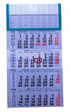 Gefaltet 4 Monats Wandkalender