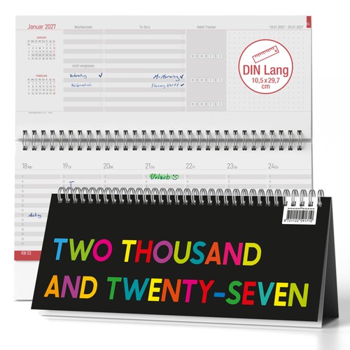 Tischkalender 2027 quer bunt - 2027,