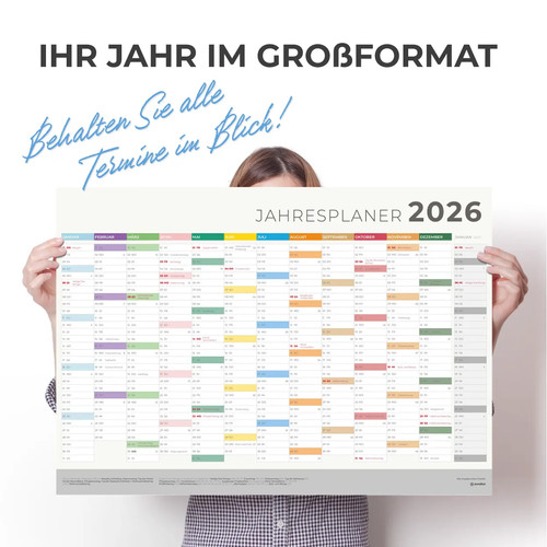 Jahresplaner wandkalender 2026 - wandkalender,