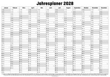 Jahresplaner Wandkalender