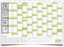 Jahresplaner 2026 DIN A0 grün