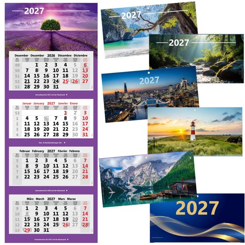 Kombi monatskalender 2027 - 4-monatskalender,