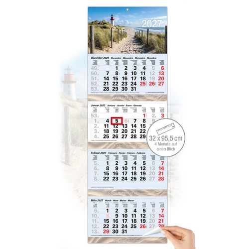 Monatskalender 2027 nordsee - monatskalender,