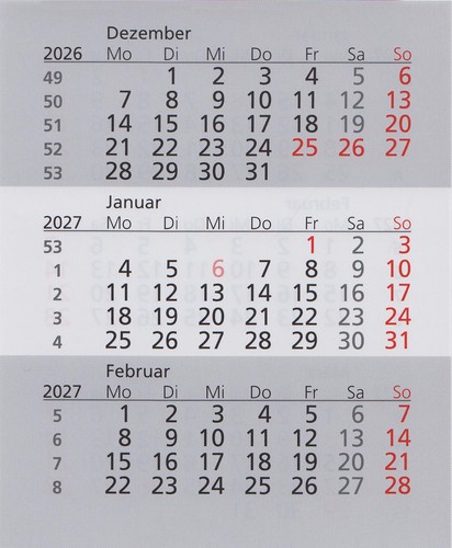 Kalenderblätter 2027 und 2028
