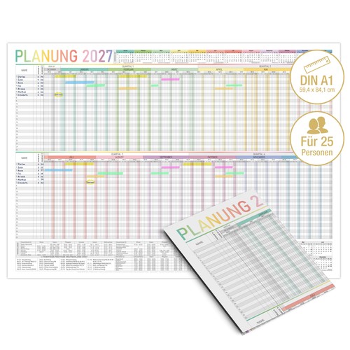Urlaubsplaner 2027 bunt - a1,