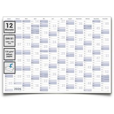 Jahresplaner 2026 DIN B1 blau